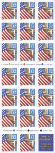 2920k 32c Flag Over Porch Booklet Die-cut Omitted Between with APEX Certificate
