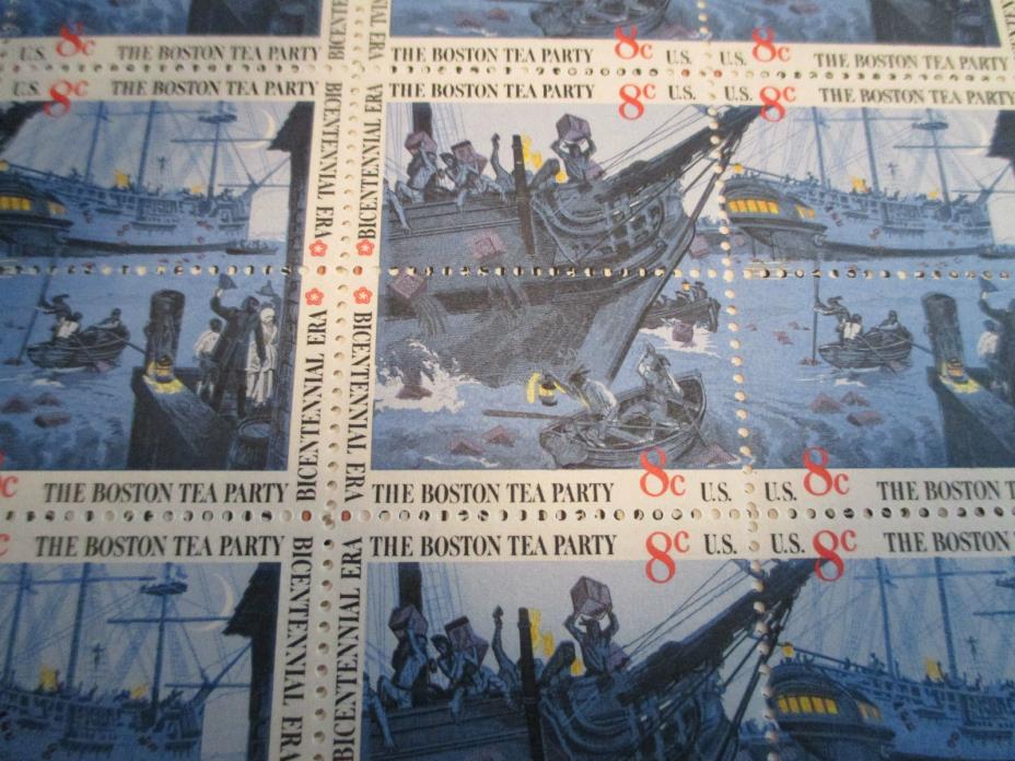 #1480-83 BOSTON TEA PARTY  COLOR SHIFT ON A FULL SHEET MINT VF NH $70