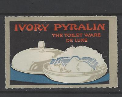 Est Early 1900s Ivory Pyralin Toilet Ware DeLuxe Promotional Poster Stamp (AW52)
