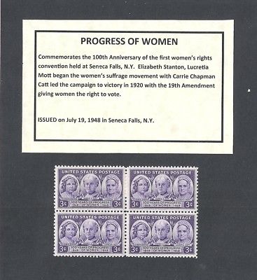 959 - Women's Progress - US Block of 4 with Informational Card