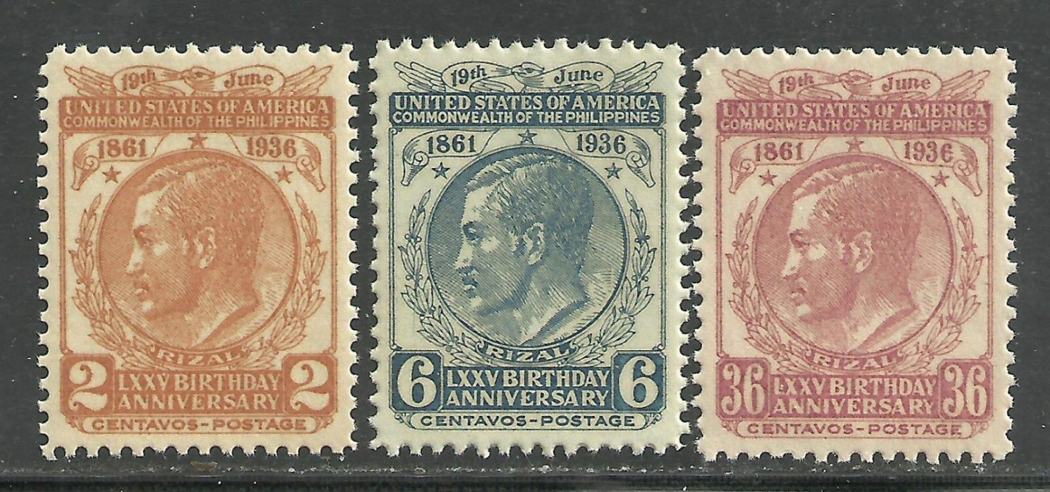 us possessions Philippines stamp scott 402, 403, & 404 issues of 1936 - mnh  #19