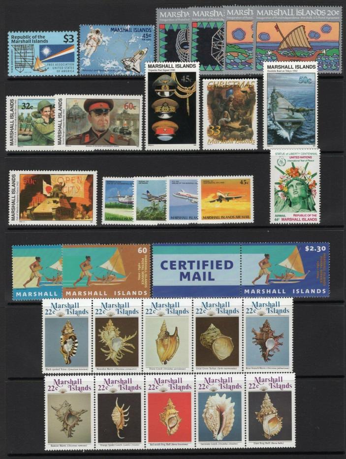 Marshall Islands 1985-2000's Selection of MNH Sets + Souvenir Sheets CV$100+