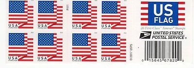 ONE BOOK OF 20 U.S. FLAG 2018 USPS FIRST CLASS FOREVER POSTAGE STAMPS #P1111