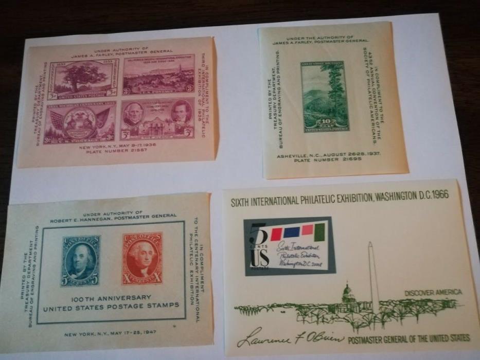 US Scott # 778, 797, 948, 1311 Souvenir Sheets postage STAMPS Mint NH