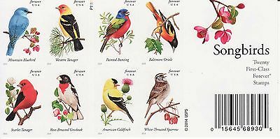 SONGBIRDS STAMP BOOKLET -- USA #4882-#4891 FOREVER 2014