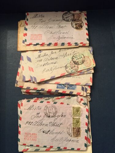 33 1950's Italy Covers / Family Letters - ASTI ITALIA to OAKLAND CALIFORNIA USA