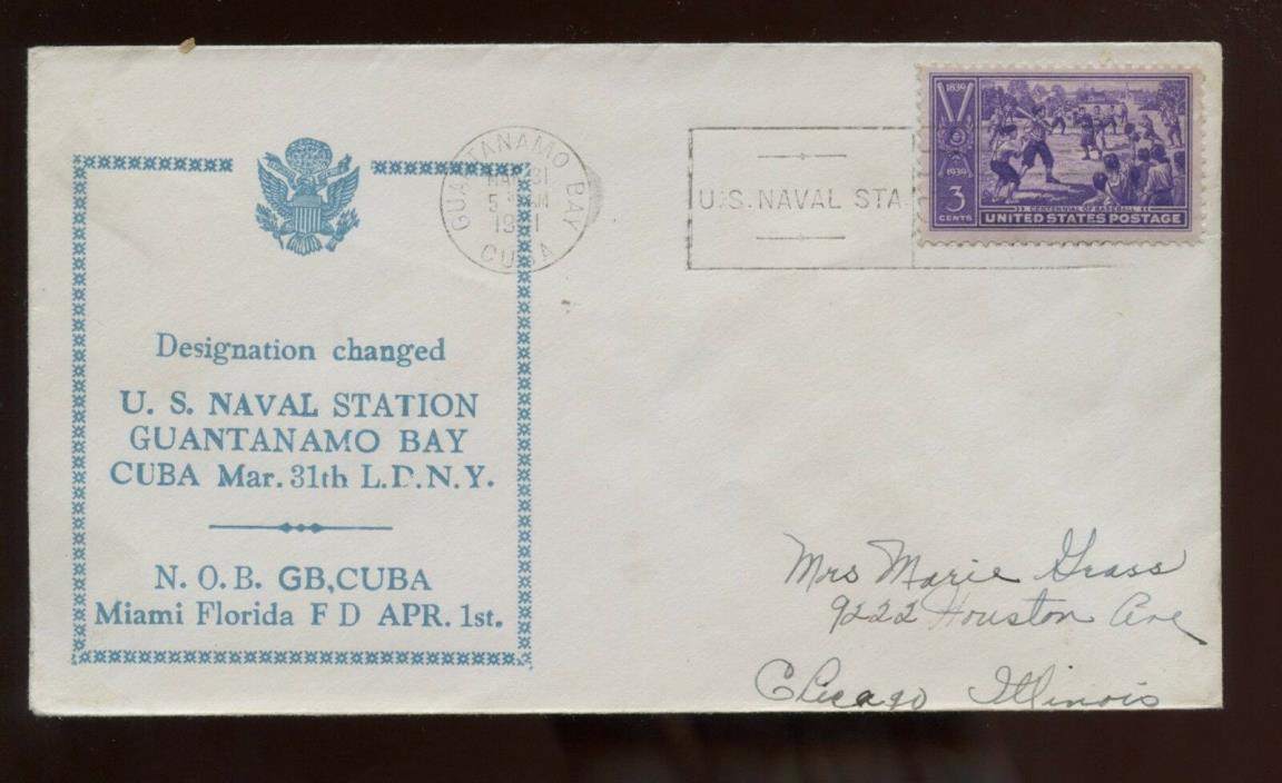 US Southern Event Cover (Designation Changed) 1931 Guantanamo Bay US Naval Stn