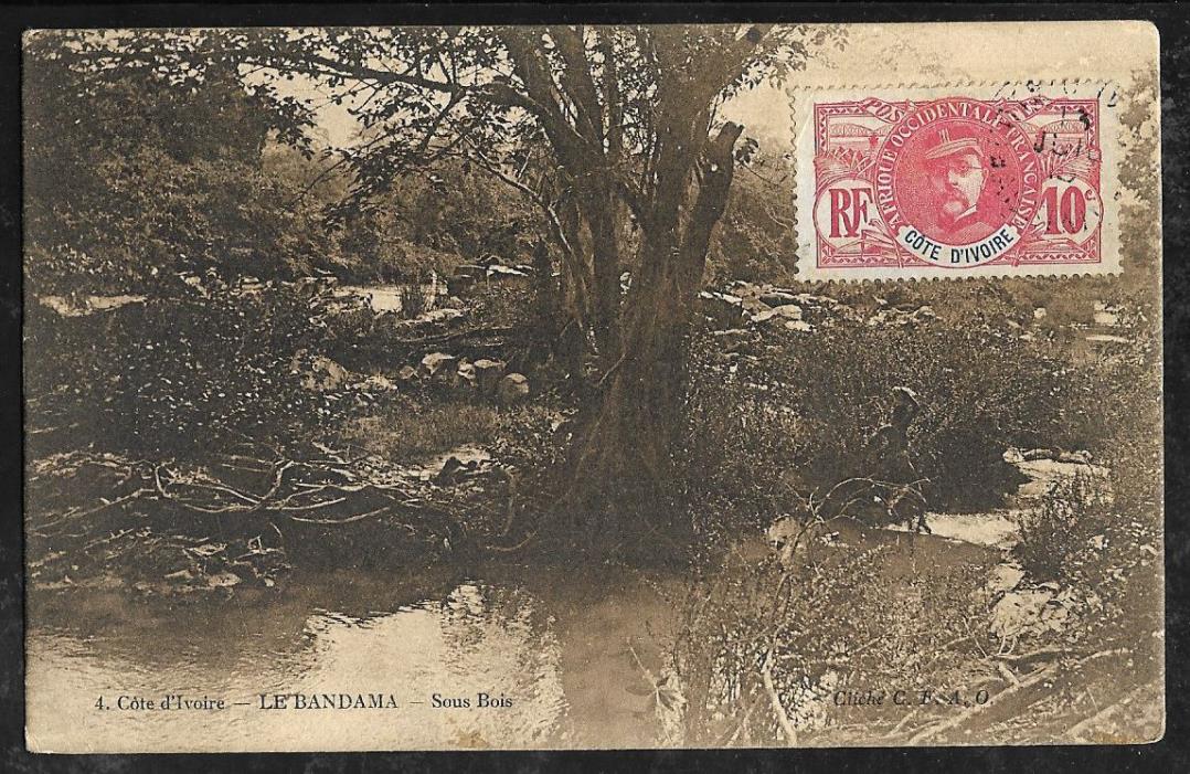 IVORY COAST 1915 Le Bandama Picture Postcard to Abidjan