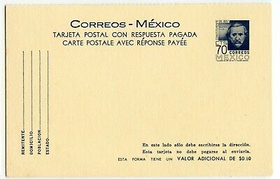 MEXICO REPLY CARD 70c+70c, 154/157, VERY CLEAN                          (CF764)