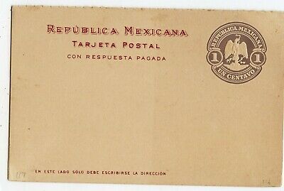 MEXICO REPLY CARD 1c+1c, 113/116 IA, VERY MINOR SOILING                 (CF289)