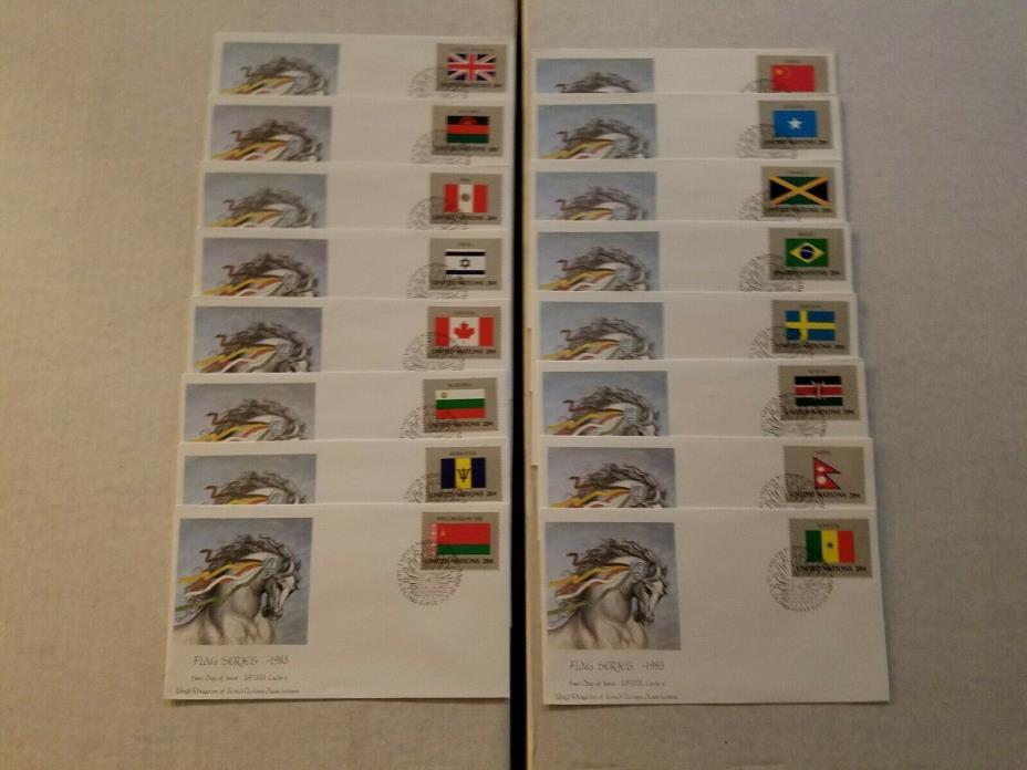 1983 United Nations Flag Series FDC's - WFUNA Cachet