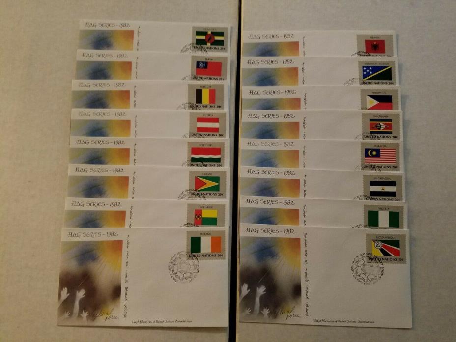 1982 United Nations Flag Series FDC's - WFUNA Cachet