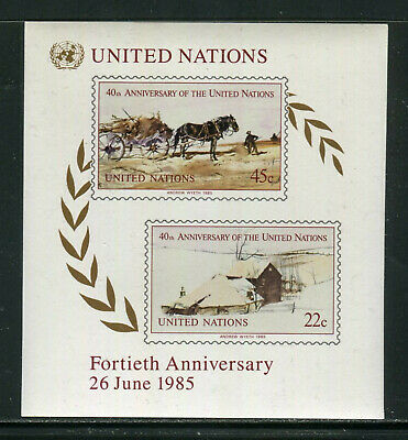 UN-New York #449, 1985 United Nations - 40th Anniversary, Souvenir Sheet NH