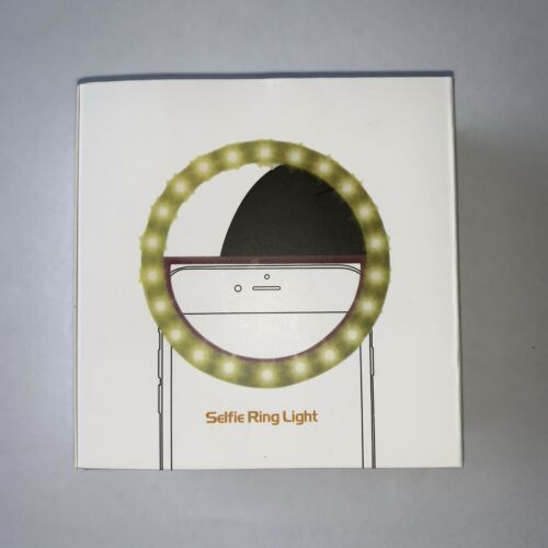 New in Box Selfie Light Ring White USB Rechargeable Battery
