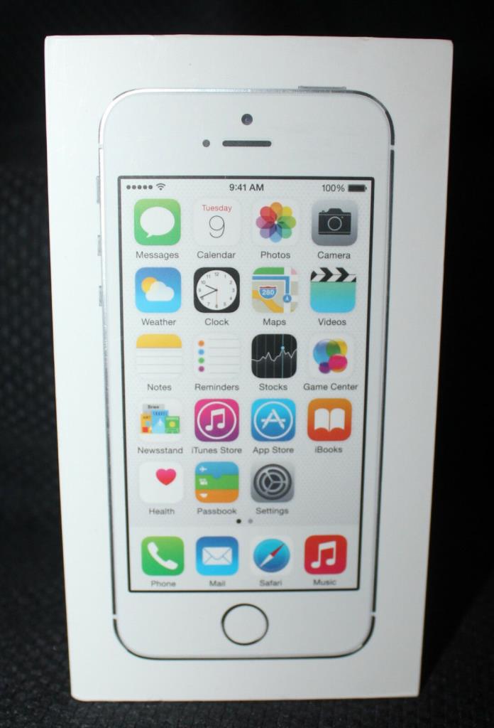Apple iPhone 5S BOX ONLY Tray Manual 16GB Silver NO PHONE NO PHONE BOX ONLY