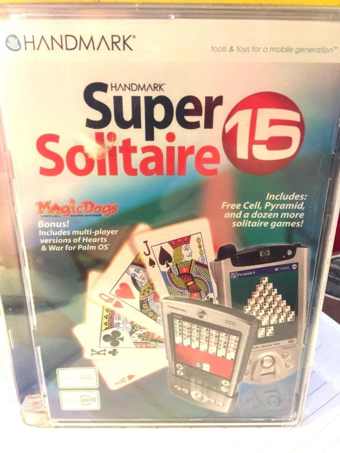 HANDMARK SUPER SOLITAIRE 15-New in Sealed Package palmOS devices/windows PCs