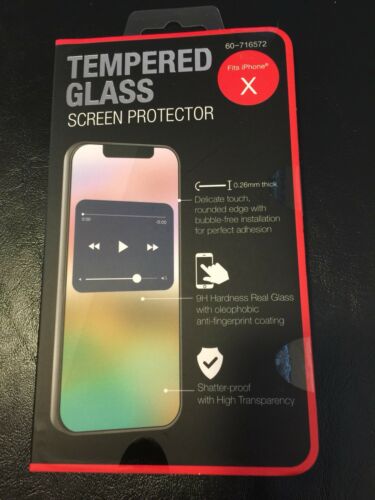 Tempered Glass SCREEN PROTECTOR iPhone X, Xs, 9H Hardness NEW Excellent Product
