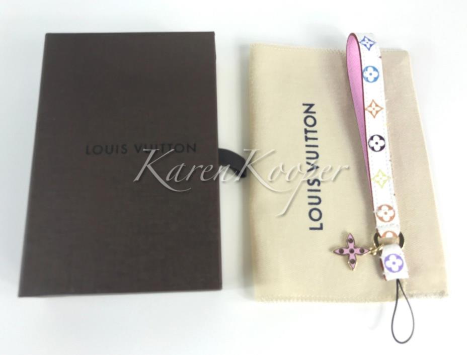 New Louis Vuitton Monogram Multicolore Murakami Phone Strap Key BAG Charm M60079