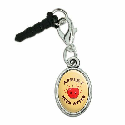 Apple-y Happily Ever After Funny Humor Mobile Phone Headphone Jack Oval Charm