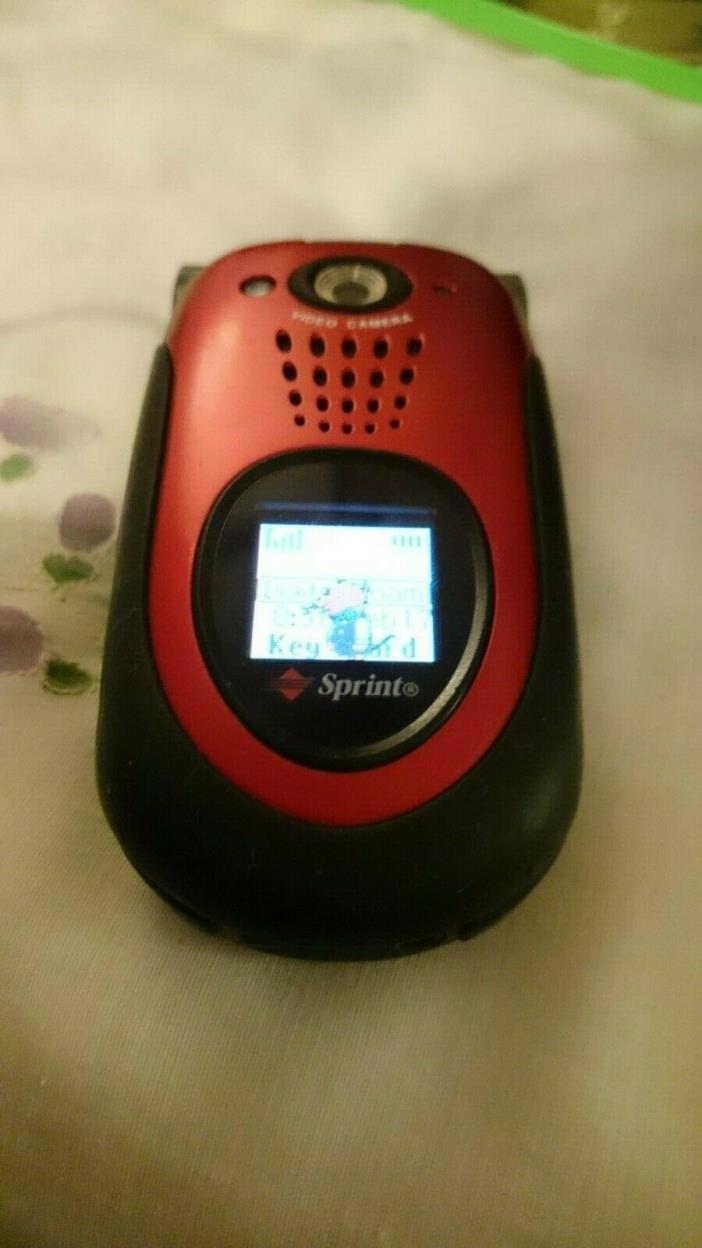Sanyo MM 7400 - Metallic Red (Sprint) Cellular Flip Phone Tested and Working