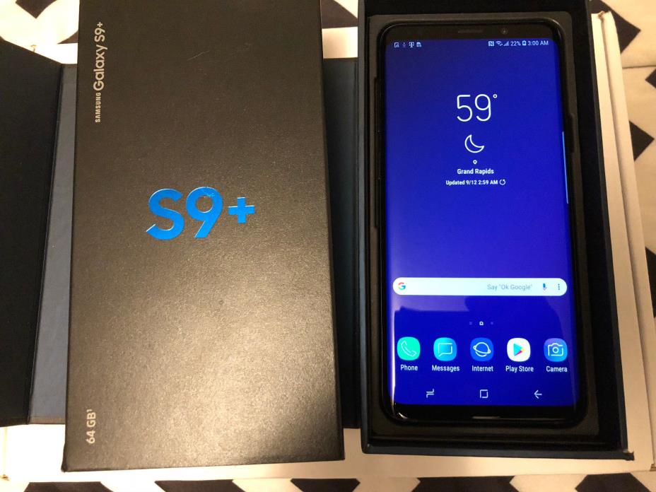 Samsung Galaxy S9+ SM-G965 - 64GB - Midnight Black (T-Mobile) - GREAT - BAD ESN
