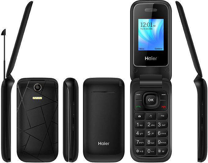 (LOT OF 100) HAIER C300 FLIP PHONE SINGLE SIM UNLOCKED BLACK - NEW