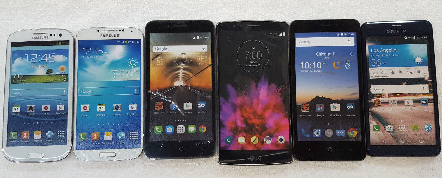 Lot Of 6 Samsung, LG, Kyocera, ZTE, Alcatel Dummy/Prop/Display Phones
