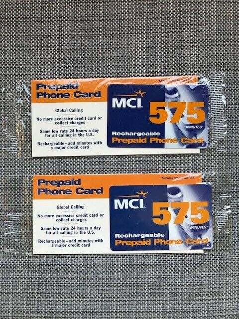 LOT OF 3 MCI Prepaid US Phone Card (INTL Surcharge)--2 NEW & 1 PARTIALLY USED