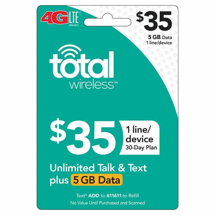 $35 TOTAL WIRELESS Refill Top-Up Recharge Prepaid Card - SENT CODE ONLY