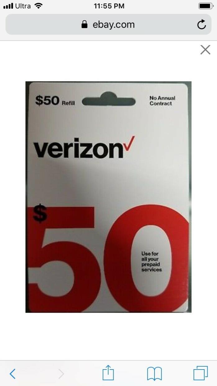 40 verizon wireless prepaid refill card