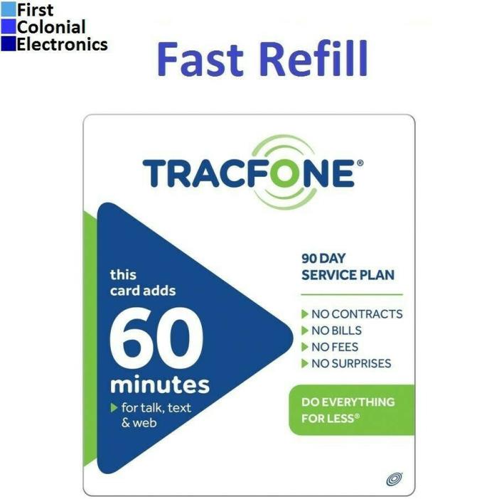 TRACFONE 60 MINUTES - Fast Prepaid Refill with Extension Service of 90 Days