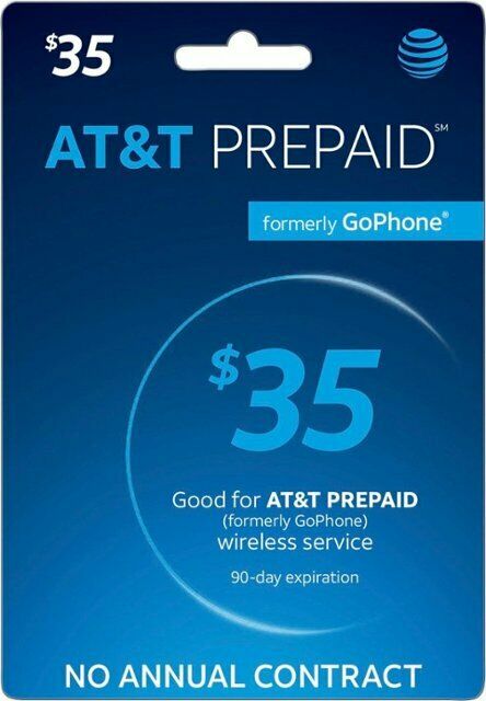 $35 AT&T Cingular Go Phone Refill Pin Prepaid Plan Code Card Cell Data Text Talk