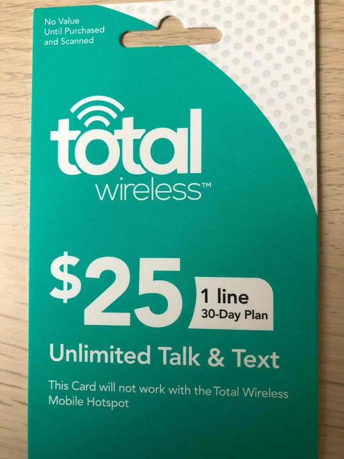 Total Wireless Prepaid $25 30-day unlimited talk/text only plan
