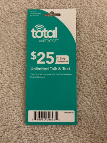 $25 Total Wireless Unlimited Talk & Text Prepaid Activation/Refill Card
