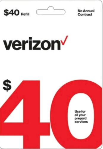 New $40 Verizon Wireless Prepaid Refill Card (fast eBay message delivery)