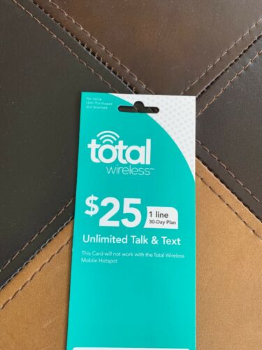 Total Wireless $25 30 Days Refill Card Unlimited Minutes Talk & Text