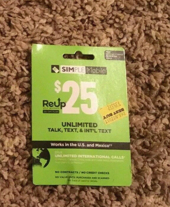 Simple Mobile $40 ReUp Prepaid Airtime Card