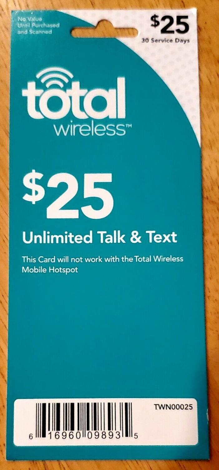 Total Wireless $25 Refill Card Unlimited Talk and Text (30 days)