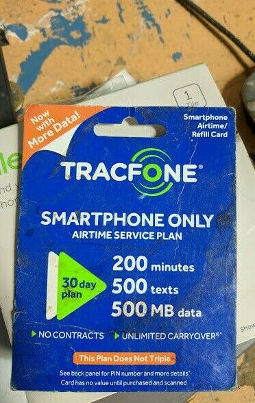 Tracfone Smartphone Only Airtime Service Plan - 30 Days, 200 Minutes, 500 Texts,