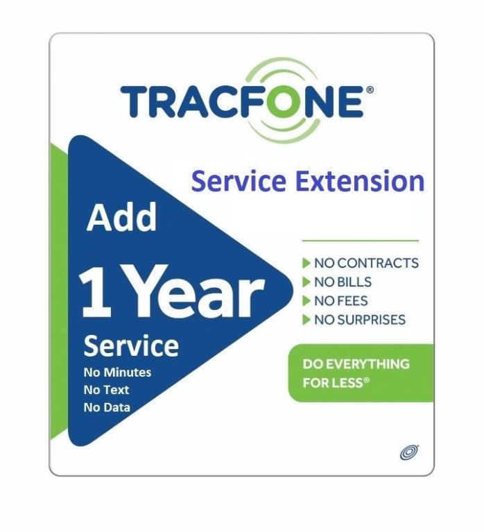 TracFone Service Extension 1 Year/365 Days Android Samsung LG Only. No BYOP