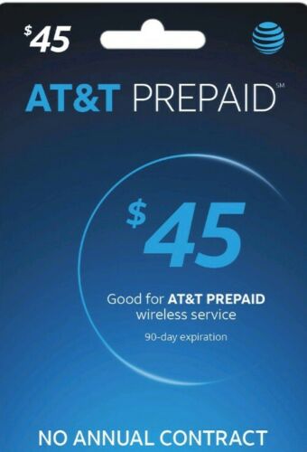 AT&T GoPhone PREPAID $45 REFILL CARD Will eBay Message Pin Number FAST
