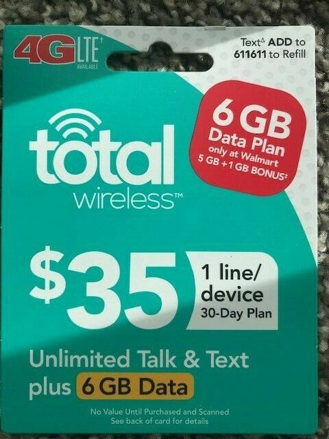 Total Wireless $35 - 6GB Data - Unlimited Talk&Text