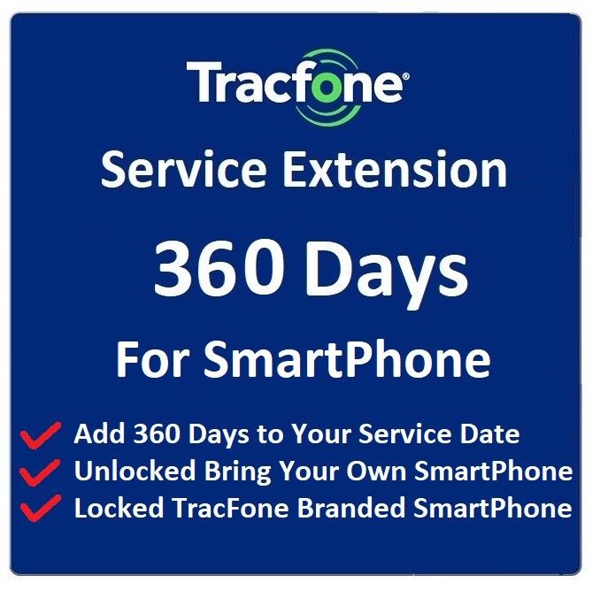 TracFone Service Extension 1 Year/360 Days- All phones Supported, Including BYOP