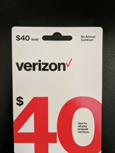 Verizon $40 Prepaid Refill Card