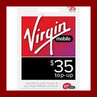 Virgin Mobile $35 Top Up Prepaid Refill Card Mail Delivery FREE SHIPPING