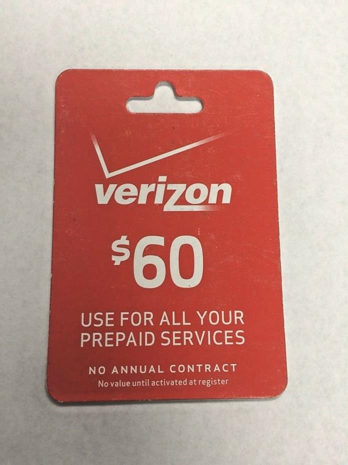 Verizon Wireless - $60  Refill Card  Verizon Prepaid Service