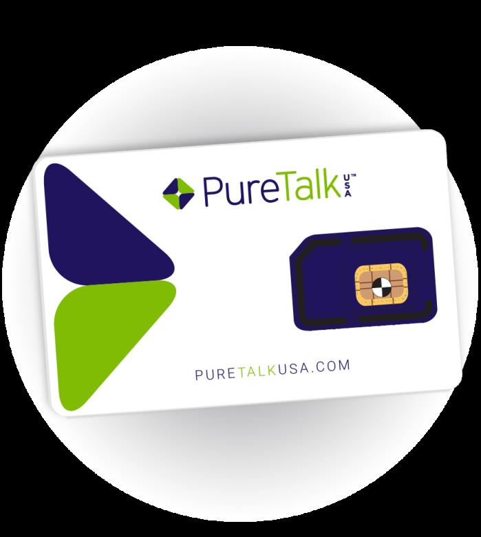 Pure Talk USA 3 in 1 SIM Card - Prepaid - No Contract - Wireless - LTE 4G 3G