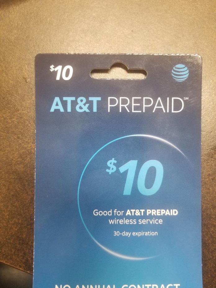 LOT OF 5 AT&T Prepaid Card $10 Refill Card Top-Up Air Time