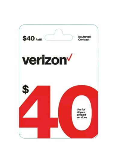 Brand New $40 Verizon Wireless Prepaid Refill Card (Email Delivery)