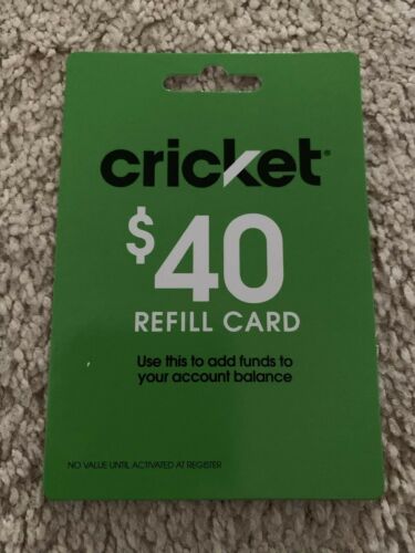 Cricket Wireless $40 Refill Card + Universal Sim Card Activation Kit